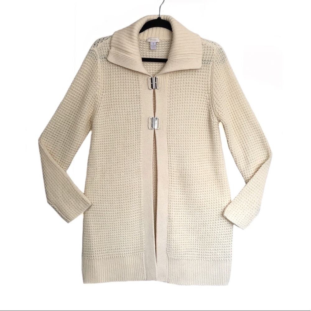Chico’s Chunky Long Knit Cardigan Sweater Medium